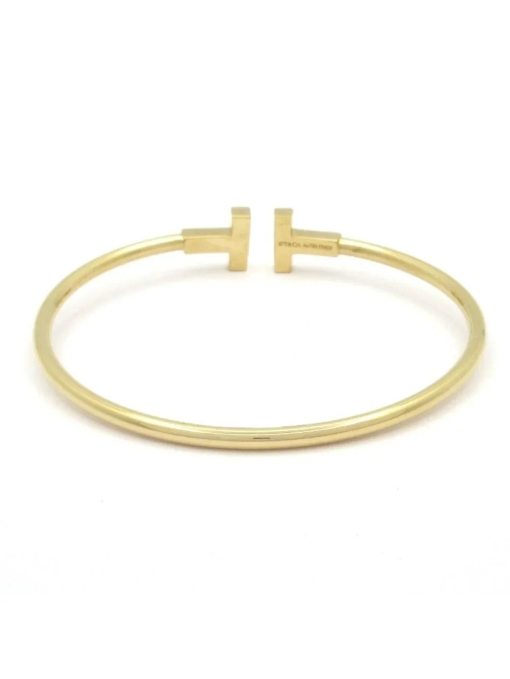 Tiffany & Co Bangle T Wire 18k Yellow Gold Bracelet